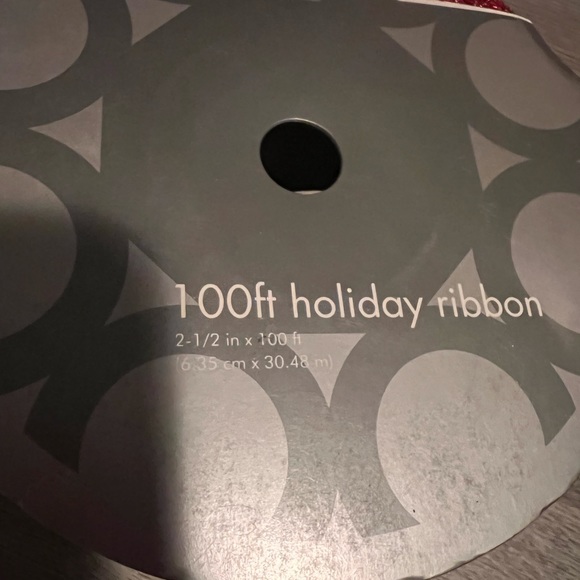 NWT SET OF 2 100 FEET (EACH) RED SPARKLE WIRE RIBBON - Picture 3 of 5